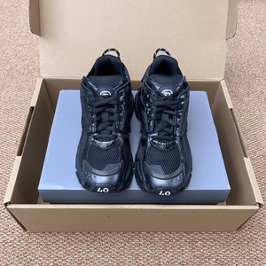 Zapatillas deportivas de malla de nylon negro mate, zapatillas de correr con cordones de lujo, zapatillas casuales para caminar, zapatillas de diseñador de moda para hombre - Product Image 3