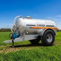 HINDA Pompier-citerne à vide pour boues, remorquable par tracteur, capacité 10000L, auto-amorçant, avec plaque anti-éclaboussures, épandeur de fumier liquide agricole