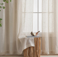 Rideaux transparents de couleur lin-Rideaux semi-transparents de style lin filtrant la lumière pour le salon de la chambre à coucher