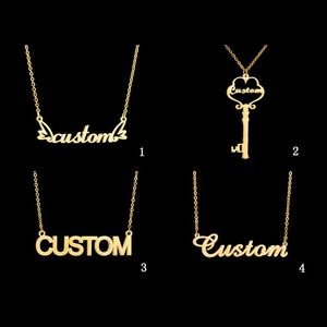 18k Gold Jewelry Jewelry Vacuum Plating Custom <b>Name</b> Plate Stainless Steel Letter Gold Filled <b>Name</b> Necklace Jewelry - Product Image 2