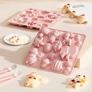 L'usine MUYULINS peut personnaliser des moules en silicone à 15 cavités en forme d'animaux de dessin animé, antiadhésifs LFGB, sans BPA, pour gâteaux mousse. - Product Image 5