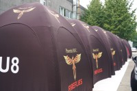 Publicité extérieure écologique personnalisée, tentes gonflables, équipement avec logo personnalisé