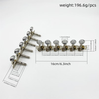 Chevilles d'accordage électroplaquées à tête ronde et double trou pour guitares 12 cordes, compatibles avec les guitares folk et classiques 6 cordes et 12 manches
