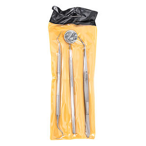 3 pezzi Kit di strumenti per l'igiene orale dentale in acciaio inossidabile per la pulizia dei denti del raschietto per tartaro Scaler specchio pinzetta <span class=keywords><strong>Set</strong></span> di strumenti per sonda - Product Image 1