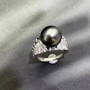 Anillo de Plata S925 con Perlas DIY 10523, Joyería Moderna y Elegante con Cuentas Redondas de 8-10 mm, Técnica de Incrustación con Garra, Base Vacía - Product Image 3