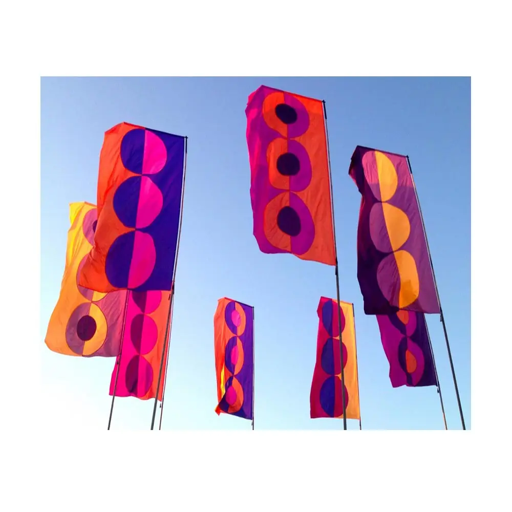 कारखाने पदोन्नति 100% पॉलिएस्टर आउटडोर सजावट रंगीन बैनर कस्टम त्योहार झंडा