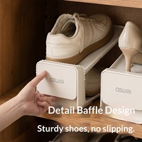 Étagère à chaussures pliable double couche en plastique, rangement domestique, gain de place, étagères à compartiments réglables, antidérapante, pour talons hauts