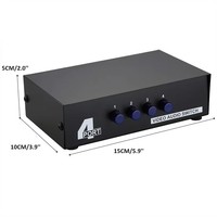 Yeni Çift Yönlü AV RCA Ses Video Anahtarı Dönüştürücü 4 Giriş 1 Çıkış Monitörler için USB KVM Anahtarı Metal Siyah