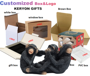 The Hear-No See-No Speak-No Evil decoración de la oficina en casa estatua de tres monos - Product Image 4