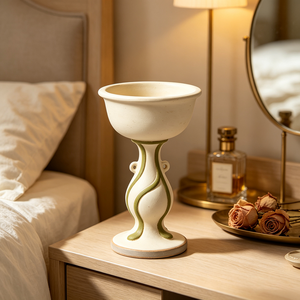 Urne sur piédestal en résine peinte à la main style <span class=keywords><strong>Art</strong></span> <span class=keywords><strong>Nouveau</strong></span>, motif vigne verte en relief, grand pot à fleurs sur pied, <span class=keywords><strong>vase</strong></span> décoratif vintage - Product Image 3