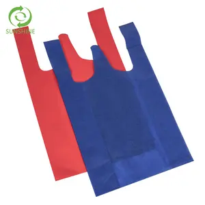 Hot Sale Eco-Friendly Recycle use T-Shirt Non Woven Bag with Logo for Shopping bag