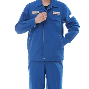 Blue indoor and outdoor work cotton flame retardant work suit welder boiler suit safe and heat resistant