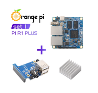Placa de expansión Orange Pi R1 Plus Disipador de calor de aluminio, enrutador OpenWRT SBC con Dual GbE, ejecuta Android 9 / Ubuntu / Debian OS