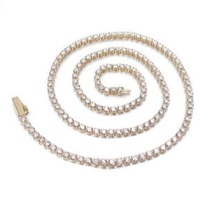 18K Gold Plated Hiphop Jewelry Cubic Zirconia <b>Ice</b> <b>Out</b> Tennis <b>Chains</b> - Product Image 1