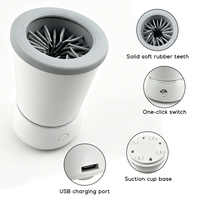 Gobelet nettoyant pour pattes d'animaux en silicone rechargeable avec commande à un bouton pour une utilisation en salle de bain