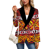 Fournisseur de robes ODM OEM en dropshipping, design tribal polynésien Elei, costume décontracté pour femmes, personnalisable, polyvalent, style business décontracté