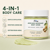 Gommage corporel au lait d'avocat 100 ml, marque privée OEM ODM, hydratant, exfoliant doux pour peaux sèches et rugueuses