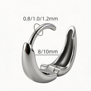 Clicker Ear Hoop ASTM F136 Titanium Daily Wear Piercing Jewelry 18K Gold Plated Hypoallergenic Small Chunky Huggie Hoop <strong>Earrings</strong> - Product Image 3