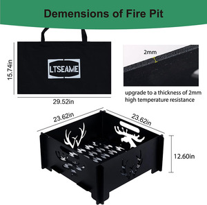 Thâm quyến innoval tốt nhất hiện đại phong cách vuông paraffin Milligan hố lửa sọ Sơn Đông giỏ than với Poker phụ kiện - Product Image 2