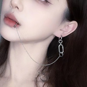 Fake Piercing Lip Clip Pendiente <span class=keywords><strong>Anime</strong></span> <span class=keywords><strong>NANA</strong></span> Okazaki Shinichi Cosplay Punk Chain Linked Pendientes Bisagras Lip Ring Accesorios - Product Image 6