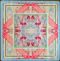 Tapis de mahjong américain impressionniste à motif floral rose, 31,5 pouces, couverture de table en caoutchouc antidérapante, Charleston, imperméable et pliable