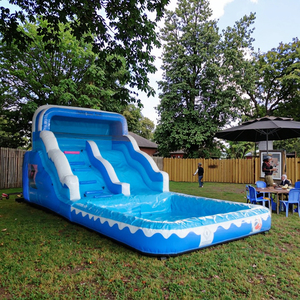 Château <span class=keywords><strong>gonflable</strong></span> d'extérieur avec toboggan et piscine combinés, maison de rebond pour enfants, matériau PVC, capacité de 20 personnes pour les parcs d'attractions - Product Image 4