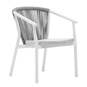 <span class=keywords><strong>Fauteuil</strong></span> de jardin en aluminium <span class=keywords><strong>blanc</strong></span> avec cadre en <span class=keywords><strong>corde</strong></span> tressée, vente en gros directe usine Foshan - Product Image 1