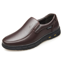 Zapatos de Hombre Negros y Marrones para Caminar, de Cuero Genuino con Cordones, Suela de Goma, Zapatos Casuales de Negocios para Verano y Otoño