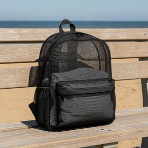 Mochila de malla transparente, mochila escolar semitransparente con correas acolchadas, 32x43cm, bolso de playa, logotipo personalizado - Product Image 1