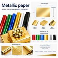 Papier d'emballage métallisé, papier métallisé à haute performance barrière, résistant à l'humidité, pour l'emballage intérieur des chocolats et des boîtes cadeaux