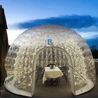 Dôme de lumière LED gonflable en PVC Transparent commercial fêtes de famille accessoires de tente de camping et de fête de mariage