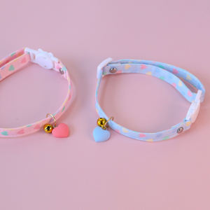 Schattige Halsband Kat Hond Bel Veiligheidsgesp Strik Macaroon Liefde Hart Kraag - Product Image 3