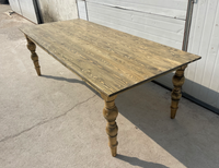 Table de salle à manger en bois Vintage de ferme rustique avec pieds de Table incurvés de beauté
