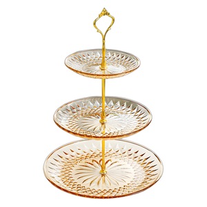 Assiette de fruits transparente à trois couches Table à Dessert à deux couches KTV en plastique multicouche gâteau double couche support - Product Image 1