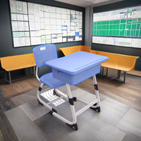 Ensemble de bureau et chaise scolaire individuels en métal et bois, design moderne et durable, pour salle de classe primaire - Vente en gros