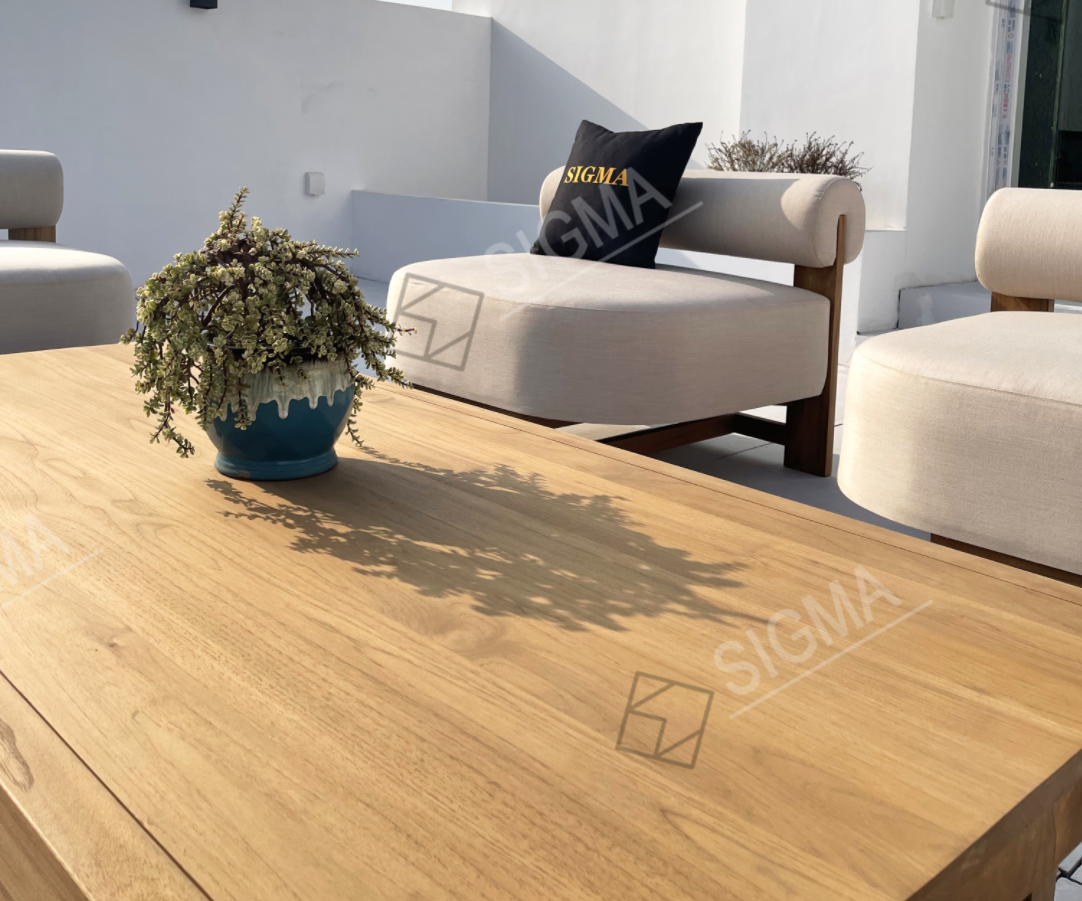 Modern Luxury Teak Solid Wooden Sofa Set Weather-Resistant Outdoor Furniture for Villas Courtyards Apartments-New Design