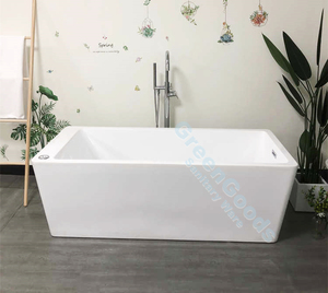 Frap — baignoire de Massage, douche autoportante en acrylique, couleur blanche, cascade avec Jets - Product Image 2