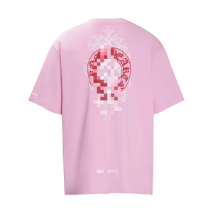 T-Shirt da Uomo a Maniche Corte con Stampa Digitale Cuori Cromati, Alta Grammatura 240g, Ecologica, Asciugatura Rapida, Stile Hip Hop, Modello Lavorato a Maglia, Vestibilità Ampia - Product Image 2
