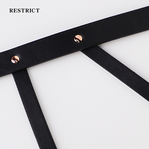 Harnais en cuir PU punk BDSM pour femmes, <span class=keywords><strong>cage</strong></span> de soutien-gorge, dispositif de retenue, taille unique, lingerie de poitrine réglable, exercices de Kegel - Product Image 3