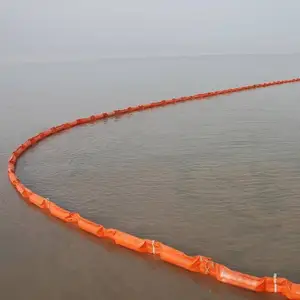 Lança de borracha flutuante inflável para contenção de derramamento de óleo em lona de PVC