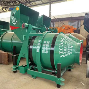 TONGXING Betoniera Economica Jzc 480L con Ribaltamento a Tamburo, Fune Metallica Reversibile, Tramoggia, Pompa d'Acqua 20M/H, Macchina Miscelatrice per Cemento - Product Image 1