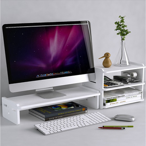 Soporte Elevador para Monitor de Escritorio, Estante de Almacenamiento de 2 Niveles, Organizador de Oficina, Ahorro de Espacio, Organización de Escritorio - Product Image 1