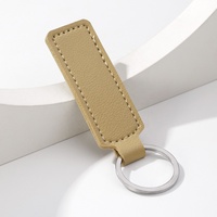 Porte-clés en cuir PU avec logo personnalisé-Clé de voiture durable et écologique imprimée UV de style européen et étiquette de sac avec anneau en métal