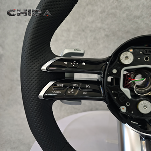 พวงมาลัยหนังสีดำสำหรับรถยนต์เมอร์เซเดส-เบนซ์ รุ่น W203 W204 W205 W211 W212 W213 Gle W167 W218 W221 C63 GLC GLE <span class=keywords><strong>CLA</strong></span> - Product Image 3