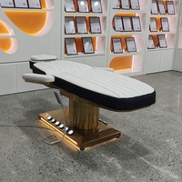 Nouveau Lit de Beauté de Luxe, Lit Électrique pour Extensions de Cils, Lit Facial, 3 Moteurs, Cuir PU, Base Métallique, Lit de Massage Spa, Ensemble de Mobilier de Salon