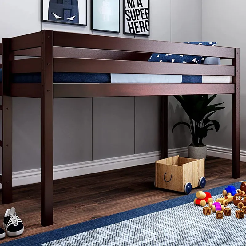 木製子供用家具ベッドルームセットキッズロフトベッド