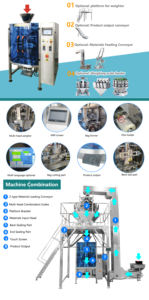 Automatische Mehrkopf waage Wiege verpackung Pommes Frites/getrockneter Apfel/Chips Multifunktion verpackungs maschinen - Product Image 3