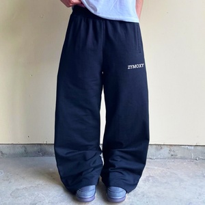 Pantalon de survêtement ample et large en coton épais 100 % avec logo personnalisé - Product Image 3