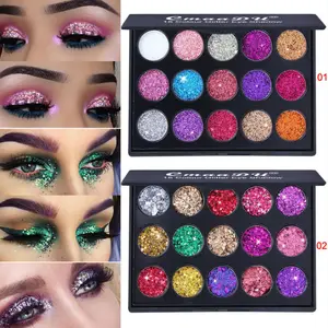 Cmaadu Private Label Hot Selling 15 Sexy Kleuren Glitter Diamant Oogschaduw Make-Up Set Palet