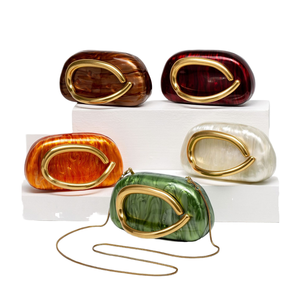 Sac à main de soirée de luxe pour femmes, style classique, pochette de mariage en acrylique, doublure en polyester, sac à main élégant pour femmes - Product Image 4